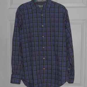Thomas Dean M Blue Plaid L/S Button Down Shirt